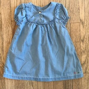 Light Blue Button-Back Girls Dress